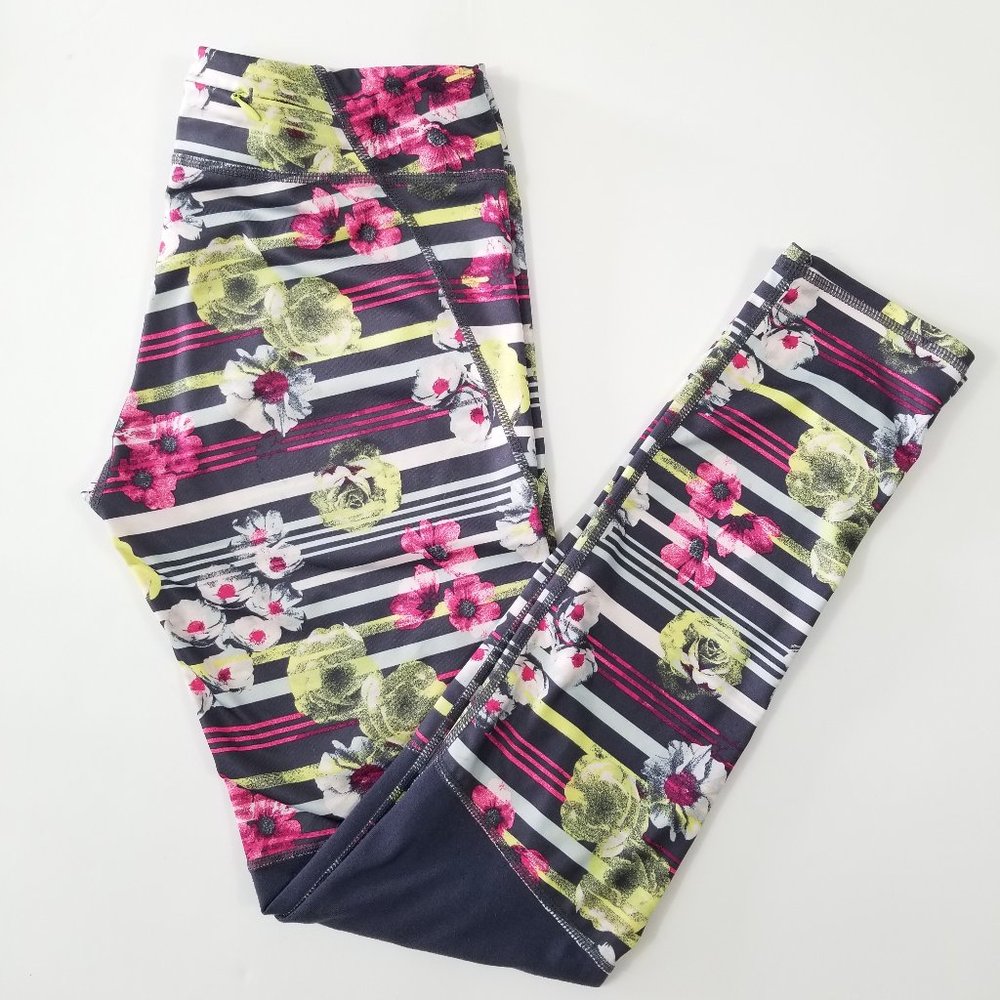 Zella Floral Striped Sports Leggings